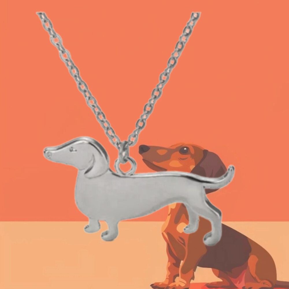 Stainless Steel Dachshund DOG Necklace Men Women Teens